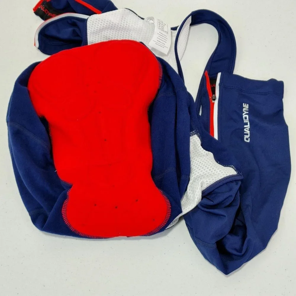 Qualidyne Cycling Bib Pants Leggings Padded Thermal Light Fleece Lining...